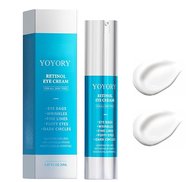 YOYORY Retinol Eye Cream for Eye Bags - Anti-Aging Under Eye Treatment for Dark Circles, Wrinkles,Fine Lines, Puffiness - Hydrating & Moisturizing Skin Care Gift for Men and Women 0.67 fl oz