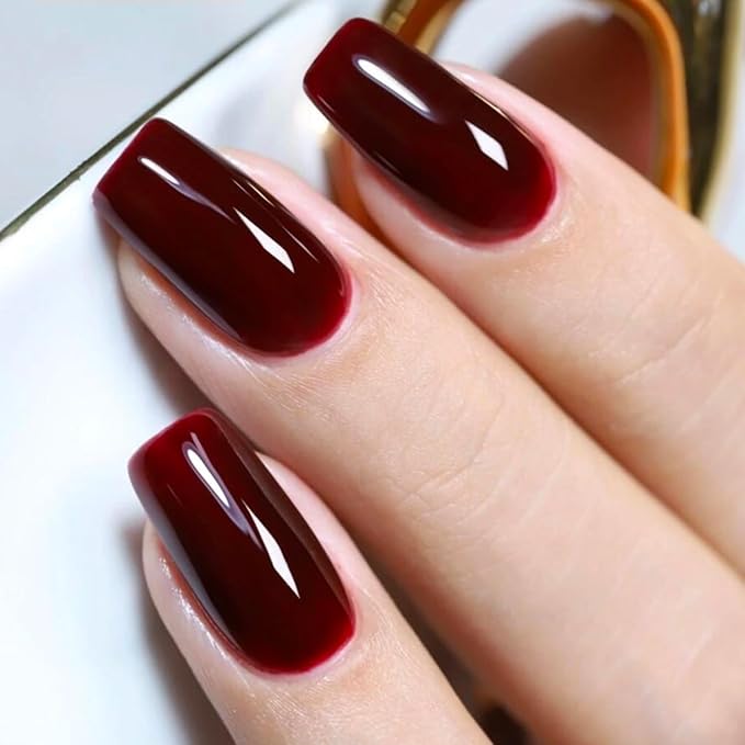15ML Gel Nail Polish Pure Sheer Same Color Same Bottle Soak Off Gel Polish Art Manicure Salon DIY at Home for Women (Cherry Wine) 1PCS