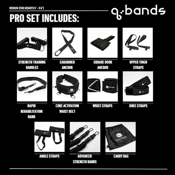 QBands Portable Resistance Training for Strength & Power - Enhance Athletic Performance & Injury Prevention - Versatile Exercise Bands for All Fitness Levels