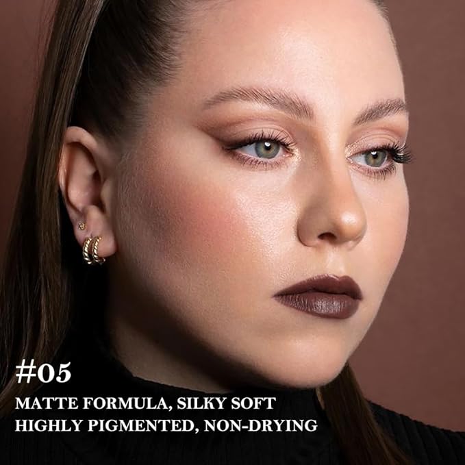 2Pcs Gradient Matte Lipstick Crayon Lip Liner pencil, Flawless Contour Gradual Ombre Effect lip Pencil, Lipstick for Women Long Lasting Waterproof Smudge Proof Lipstick Pencil 05#+08#