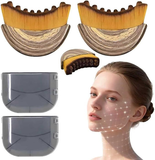 Only Romee 2 PCS Lymphatic Contour Face Brush, Ultra-Soft Facial Dry Brush for Lymphatic Drainage & Jawline Sculpting, Gentle Face Massager Tool for Puffiness Reduction, Skin & Glowing Complexion
