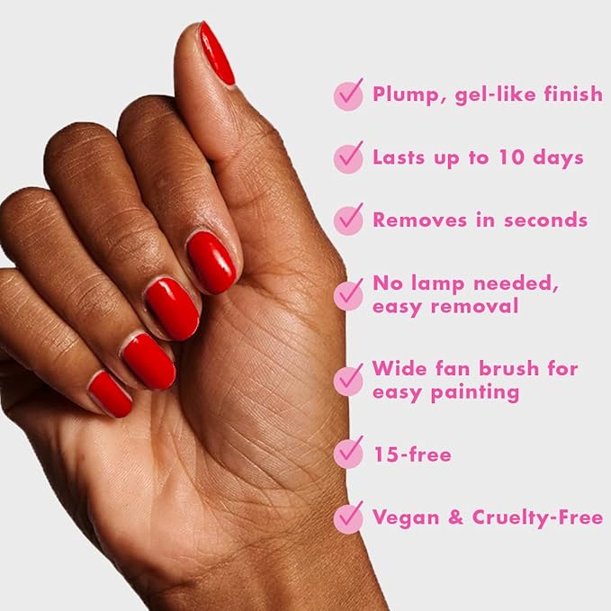 Olive & June Long Lasting Nail Polish | Valentine's Day | Plump, Gel-Like Finish No Lamp Needed | Lasts up to 10 days | Salon-Quality 15-Free, Vegan & Cruelty-Free Chip-Resistant | CV Cherry Red