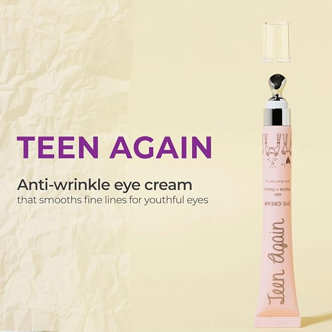 KSBC Look at Me Teen Again Eye Cream, Anti-Aging Line Smoothing Skin Care Treatment, Wrinkle Care, Cruelty Free, for Women and Men 0.84 fl. oz, 25ml