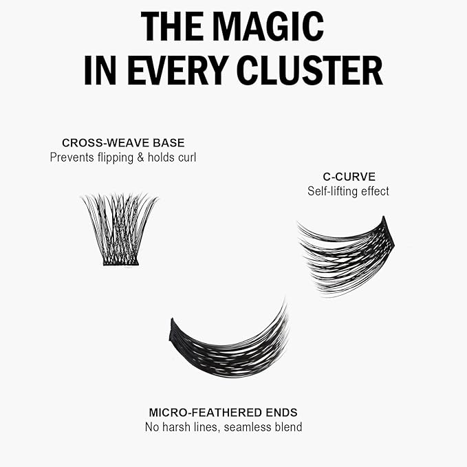 Lash Clusters 8-18mm Wispy Eyelash Clusters 144pcs Cluster Lashes DIY Individual Lashes Clusters with Soft Thin Band for Self Use,Beginner-Friendly (Sylph-779)