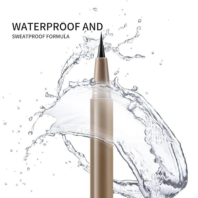 Boobeen 3pcs Eyeliner Liquid Liner, Black Eyeliner Pen Waterproof with Ultra-fine tip, Ink Liner Eye Liner Long Lasting, Quick Drying