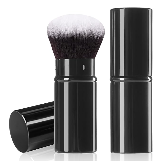 Keriloo Retractable Makeup Brush,Travel Kabuki Powder Makeup Brush Face Blush Brushes for Blending Liquid, Foundation, Blush, Bronzer, Buffing, Sunscreen,Flawless Cosmetics