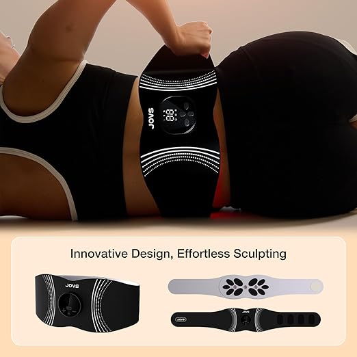 JOVS Red Light Therapy Belt for Back & Abdomen, 660/850/1064nm Red Light Therapy for Body, Portable & Cordless, Flexible 27"-41" Fit, Pain Relief/Circulation Boost/Muscle Relaxation