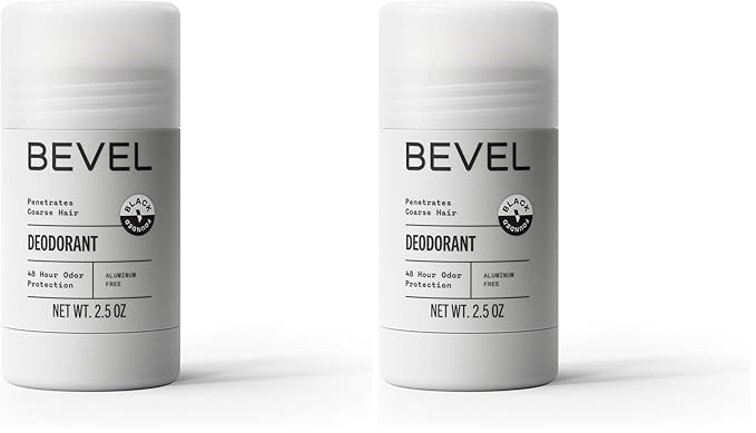 Bevel Deodorant for Men with Coconut Oil and Shea Butter, Aluminum Free, No Streaks, 48 Hour Protection, 2.5 Oz (Packaging May Vary) (Pack of 2)