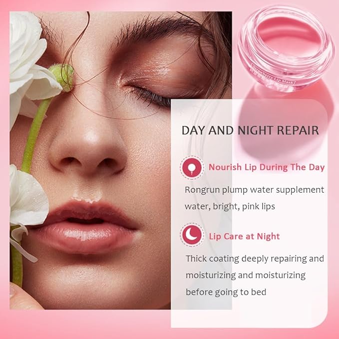 6PCS Bee Lip Balm Honey Pot，Honey&Strawberry&Watermelon&Cherry&Apple&Coconut