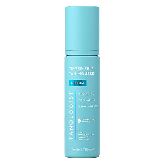 Tanologist Medium Self Tan Mousse, Tinted Self-Tanning Mousse, Streak-Free, Natural Glow, No Fake Tan Smell Or Orange Tone, Long Lasting, Clean Ingredients, Vegan, 6.76 fl. oz/200 ml Bottle