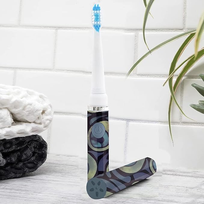 Pop Sonic Electric Toothbrush (Peacock) - Travel Toothbrushes w/AAA Battery | Kids Electric Toothbrushes with 2 Speed & 15,000-30,000 Strokes/Minute, Dupont Nylon Bristles