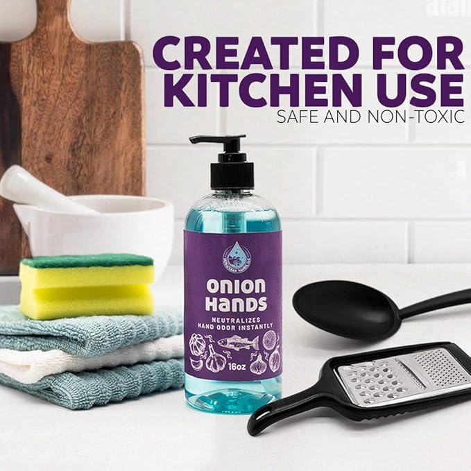 Odor-Eliminating Hand Wash – Instantly Removes Onion, Garlic, Fish & Strong Scents – Unscented, Organic Soap upgrade, 16 fl oz – Made in USA