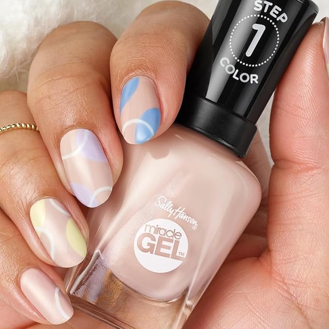 Sally Hansen Miracle Gel Salon Quality Nail Polish | Gel-Like Formula, Two-Step System, No UV Light Needed, Long Lasting | Opaque, Shimmery | 188 Only Have Ice For You | Rose Gold Nail Polish