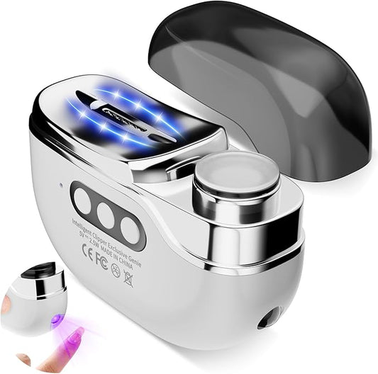 2026 New Electric Nail Clipper for Thick & Brittle Nails, 4-in-1 Rechargeable 3-Speed Nail Trimmer & Polisher with LED Light, Gel Nail Lamp & Storage, Ideal for Seniors, Adults & Kids, Fingers & Toes