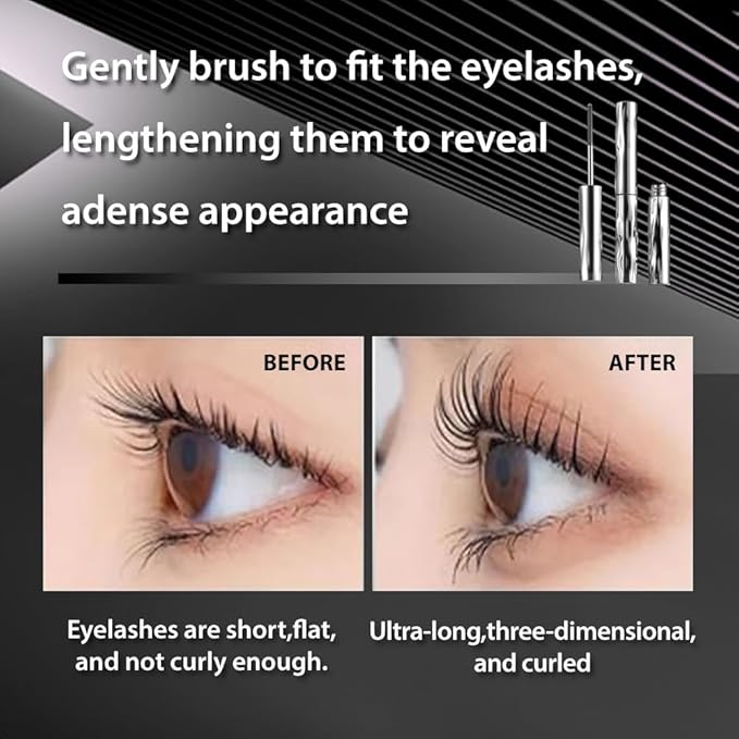 Iron Wand Mascara, 2026 New Length Curl Waterproof Quick-Drying Mascara, Waterproof Sweatproof Lengthening Curling Long Lasting Smudge Proof Tubing Mascara for Natural Lengthening (Black 2Pcs)