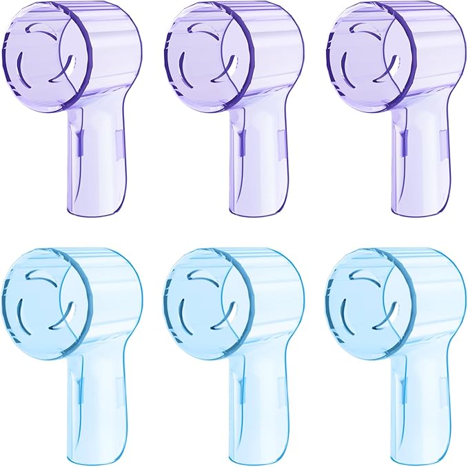 6 Pack Toothbrush Dustproof Cover Compatible with Oral B iO Ultimate Clean Gentle Care Replacment Heads and iO Series 3 4 5 6 7 7G 8 9 Electric Toothbrush, (Blue+Purple)