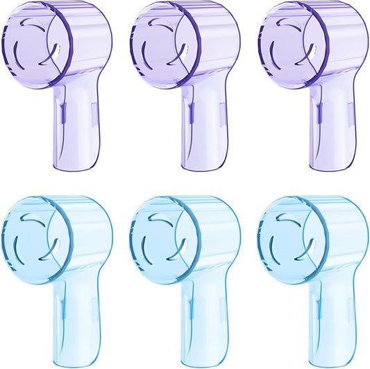 6 Pack Toothbrush Dustproof Cover Compatible with Oral B iO Ultimate Clean Gentle Care Replacment Heads and iO Series 3 4 5 6 7 7G 8 9 Electric Toothbrush, (Blue+Purple)