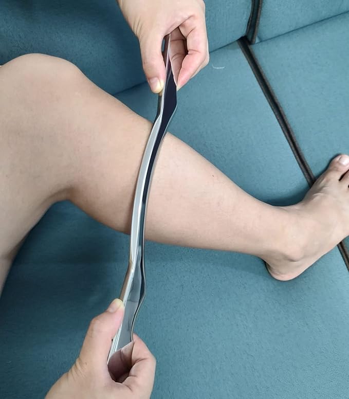 Muscle Scraper Stainless Steel Gua sha Scraping Massage Tool IASTM Tools Great Soft Tissue Mobilization Tool 14 inch Long bar(Double Edge)