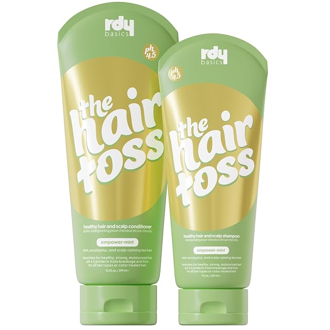 The Hair Toss Men & Women Shampoo And Conditioner Set 13.5floz/7floz - Mint - Formulated 4.5pH Moisturizing Paraben and Sulfate Free Shampoo and Conditioner Set, Hair Care Sets