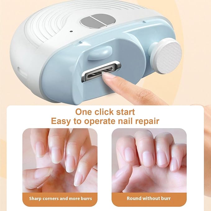 Electric Automatic Nail Clipper, Smart Electric Nail Clipper 3 Speed Settings, 2 in 1 Nail Clipper with Polishing, Manicure Set Multifunctional Nail Trimmer for Baby, Kids, Adults, Seniors (White)