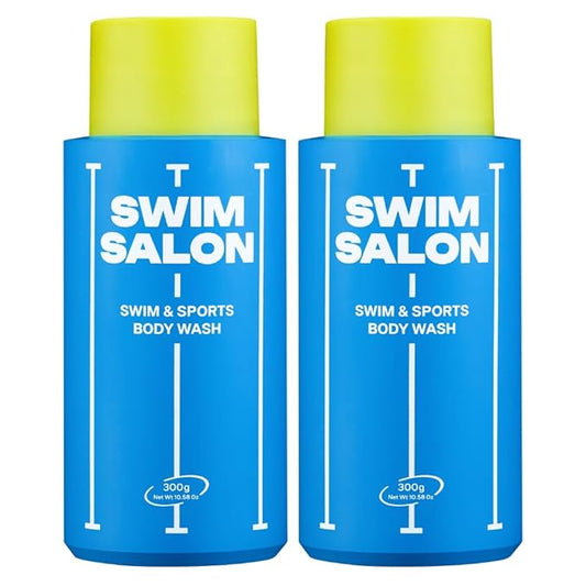 SWIM SALON Chlorine-Removing Body Wash for Swimmers | Vitamin C | Hydrating & Refreshing | Sulfate-Free, Silicone-Free, Paraben-Free (10.58 oz / 300g, Pack of 2)