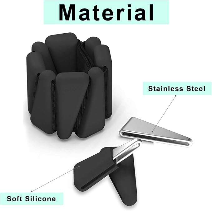 Adjustable Women Wrist Weights - Silicone Bracelet Button 1 LB 2 Per