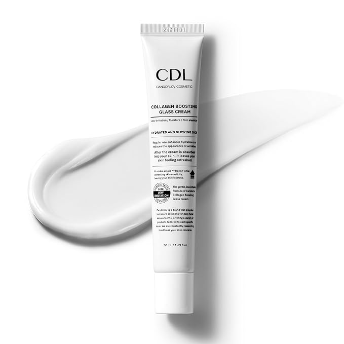 Collagen Boosting Glass Cream, Korean Glowing Skin Deep Hyrdration for 72 HR, Instant Elasticity Improving,PDRN Pomegrante Hyaluronic Acid, Korean SKin Care, 1.69 oz