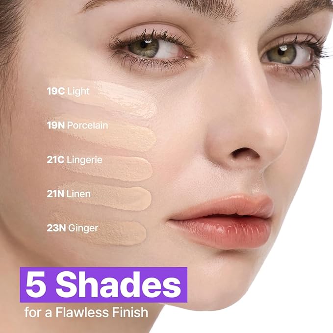 CLIO Kill Cover Mesh Blur Cushion Foundation, Flawless Full Coverage, Pore Blurring for Smooth Skin, Semi-Matte Finish, Long-Lasting, Lightweight, Oil-Control, Korean Foundation (21C LINGERIE)
