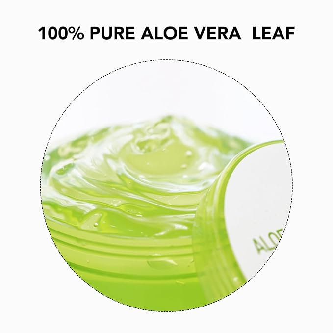 MIRACLAIR Aloe Vera Gel for Face, Skin, Hair & Sunburn Relief, Made with 100% Pure Aloe Gel for All Skin Types. Made in Korea. 300ml (10.1fl.oz) (3)