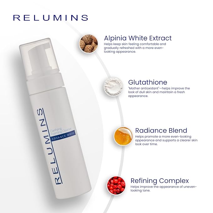 Relumins Advance Clarifying Foaming Cleanser | Gentle & Effective Facial Cleanser for Sensitive Skin | Removes Dirt, Oil & Makeup, Non-Drying Formula – 200ml