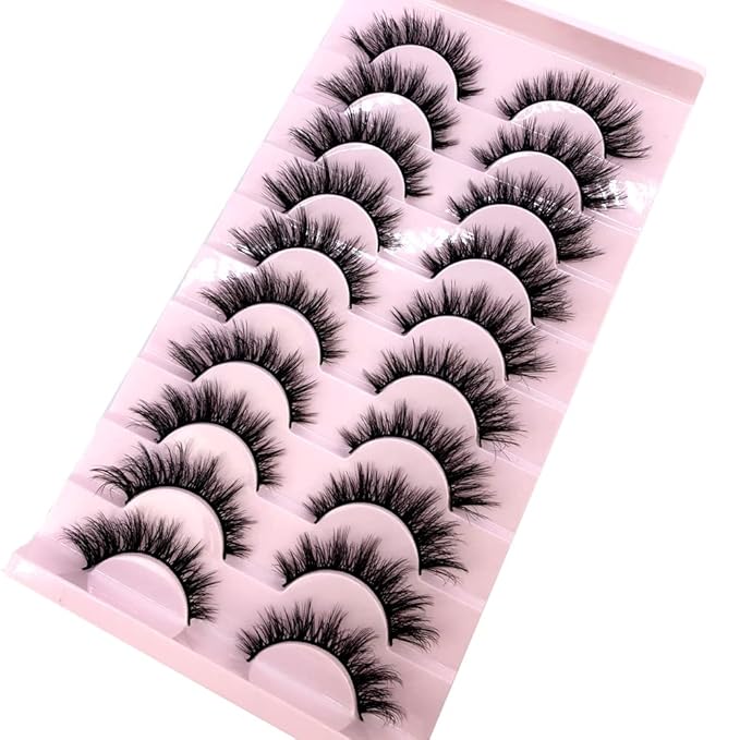 HBZGTLAD Soft Mink Eyelashes 3D Curl Winged End Eye Elongated Fake Lashes Thick Handmade Natural False Eyelash Messy Cross Lash Wholesale (FT-04)