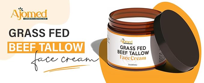 Tallow Face Moisturizer NON-GREASY Grass Fed Beef Tallow for Skin Care- Handmade Tallow face Cream-Sensitive & Dry Skin (LAVENDER VANILLA)