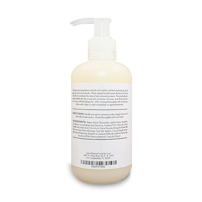 KarmaCeuticles AHA BHA Exfoliating Cleanser, 8 oz.