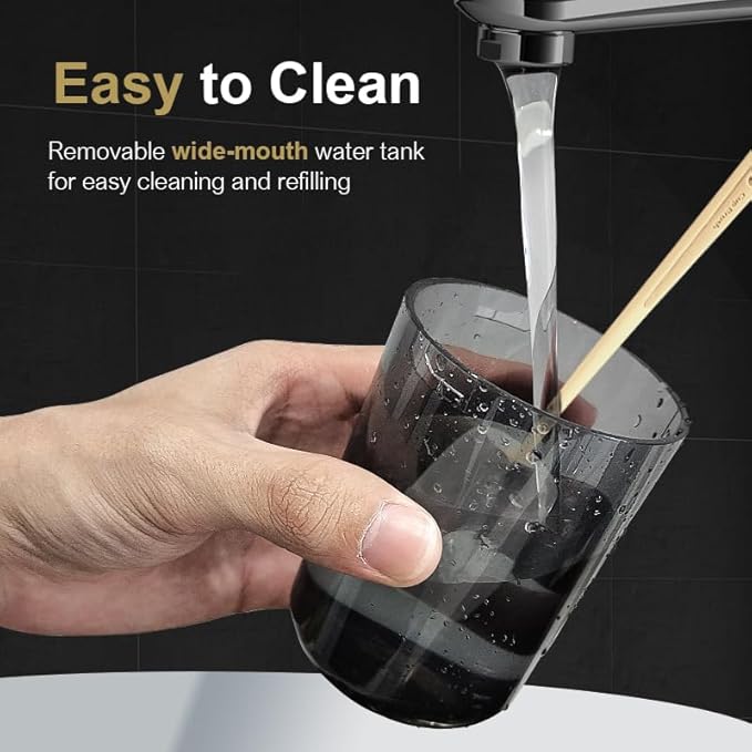 MAIDUOO Portable Water Flosser with 4 Modes & Nozzles, 260ml Leak-Proof Tank, IPX7 Waterproof, 30-Day Battery - Ideal for Family, Travel & Sensitive Gums,Black