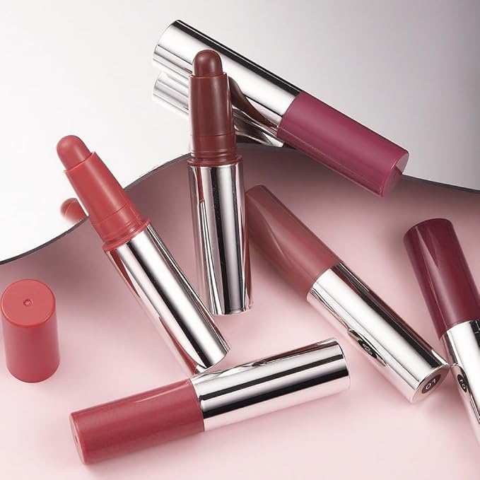 JUAAZIN Rose pink Matte Lipstick Crayon - High Pigment Creamy Formula, Waterproof Long Lasting, Smooth Glide Application, Non-Sticklipstick, Ultra Thin Lightweight, Velvet Matte Lip Feel for Women 05#