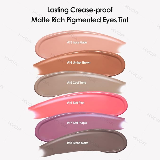 KYDA Liquid Matte Eyeshadow, Soft Matte Pink Eyeshadow, Long-wearing Crease-Resistant Velvet Eyes Tint, Smooth Cream-to-Powder Texture, Multiuse Makeup for Eyes, Cheeks and Lips