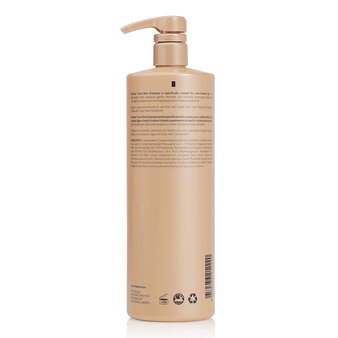 MOEHAIR Color Alive Shampoo | Moisturizing & Hydrating | Shampoo for Color-Treated Hair | Paraben & Sulfate Free | Rich in Safflower & Castor Oil | Controls Frizz (32 Fl. Oz)