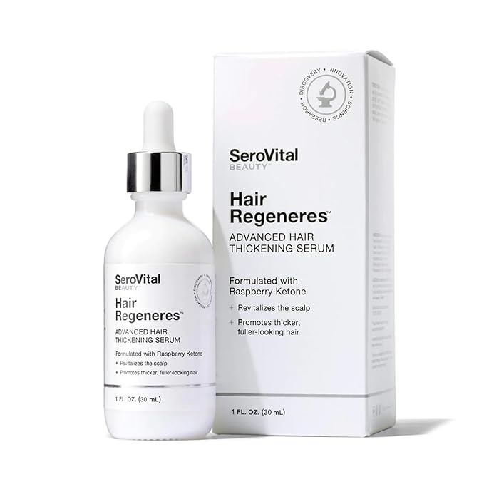 SeroVital Advanced Hair Thickening Serum – Maintain Natural Hair Color – Scalp Support – Multi Peptide Plant-Based Formula - Lightweight and Non-Greasy