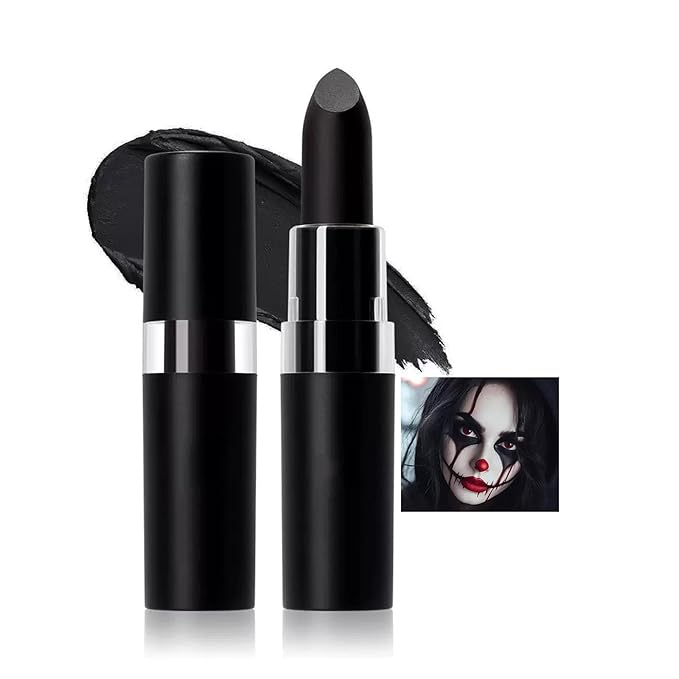 Black Body Paint Stick, Foundation Cream Makeup, Face and Body Paint for Halloween Joker Zombie Vampire Skeleton Skull Special Effects Mime Makeup (07# Black)