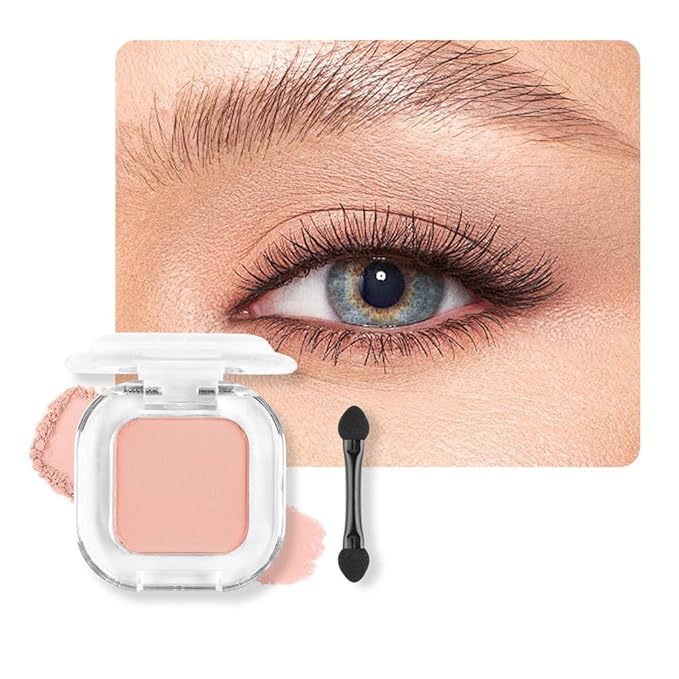 Light Orange Nude Single Eyeshadow Matte Makeup Powder Palette，High Pigment Blendable Formula Eye Make-up for Women，Neutral Eye Shadow，sombras para ojos，Longwear Waterproof，Cruelty-Free，Eyeshadow Gift
