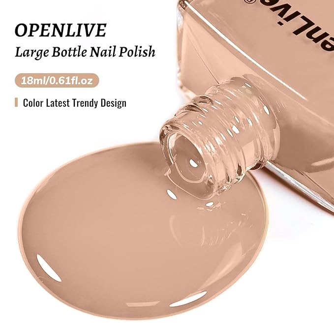 18ml Nude Nail Polish Large Volume Quick Drying Light Pink Nail Polish, Fast Drying and Long Lasting Color Nail Art DIY Home Manicure Gift for Women
