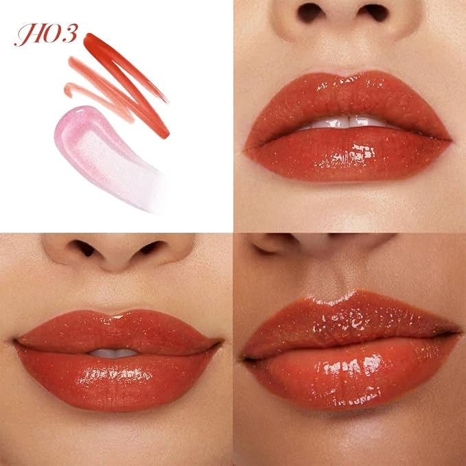evpct Maple Red Matte Liquid Lipstick Marker Pen Lip Liner Set with Glitter Lip Oil, 2 in 1 Lipgloss Lipstick Long Lasting Waterproof for Women, Longwear Lips Stain 24hr Original Smudge Proof labial