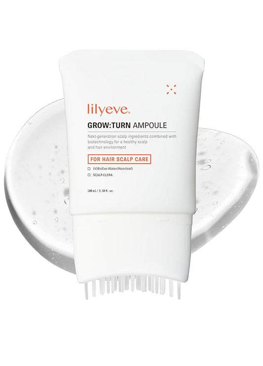 lilyeve GROWTURN Hair Growth Serum with Built-in Brush, Heartleaf-Derived Exosomes to Revitalize Hair, Hair Thickening, Hair Growth Accelerator - Korean Hair Care, 3.38 fl. oz. (Pack of 1)
