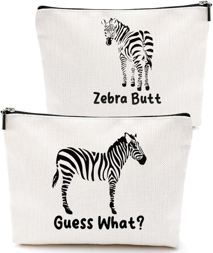 VICBOU Funny Zebras Makeup Bag Zebra Gifts for Women Zebra Supplies Accessories Cute Cosmetic Bag for Girls Daughter Animal Zebras Lovers Sister Best Friends Christmas Mothers Day Birthday Gifts