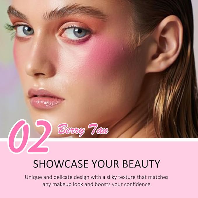 evpct 2In1 Blush Contour Multiuse Makeup Stick, Berry Tan & Brown Creamy Butter Blush Bronzer Contour Contouring Stick for Cheeks Lip Eyes Faces, Mloisturing Radiant Finish, Vegan & Cruelty-Free
