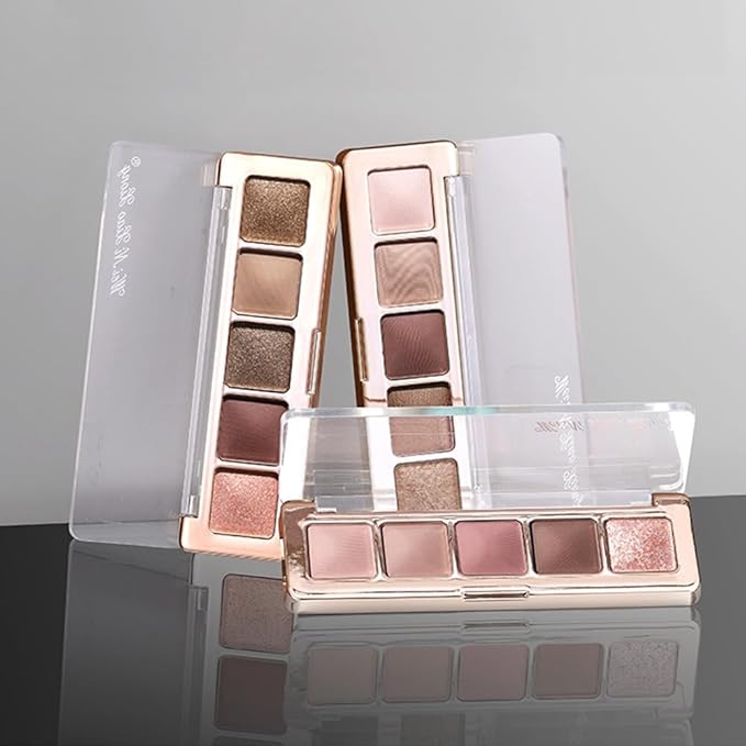 Rose Nude Eyeshadow Palette, 5 Colors Pink Brown Matte and Rose Gold Shimmer, Soft Glam Neutral Shades with Mauve Tones, Highly Pigmented Long Lasting Blendable for Daily Natural Makeup, 2#