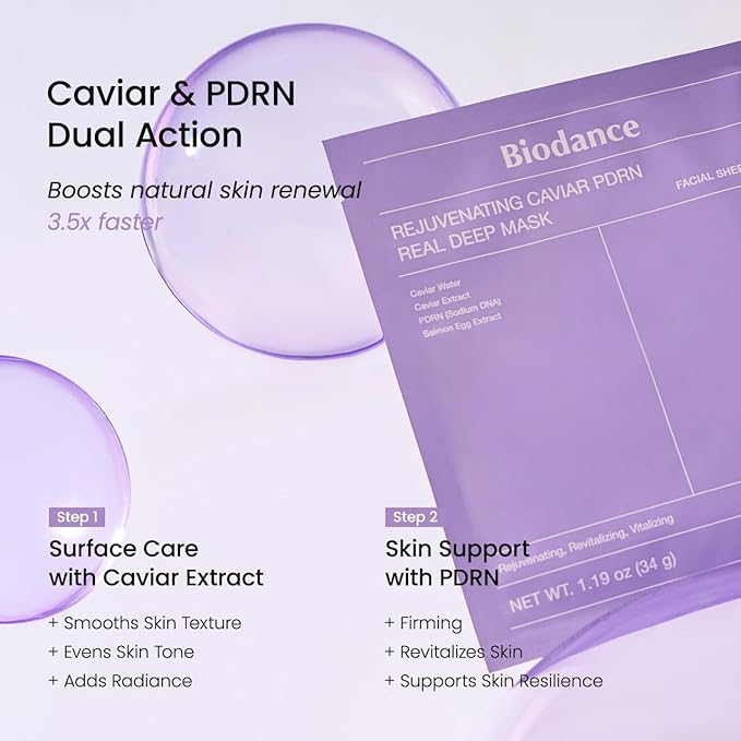 BIODANCE Luxury Holiday Duo: Caviar PDRN & Bio Collagen Real Deep Overnight Gel Mask for Plumping Hydration, Firming for Glass Skin, Korean Skin Care, Gifts for women, Skin Care Set