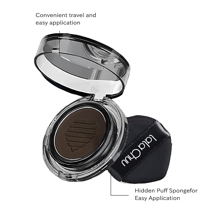 LALACHUU Hair Powder, Hair Powder for Women & Men Root Touch Up Hair Color, Hairline Powder Instantly Gray Water-Resistant Bald Spot Concealer 0.53 Ounce (Natural Black, 0.14 Ounce)