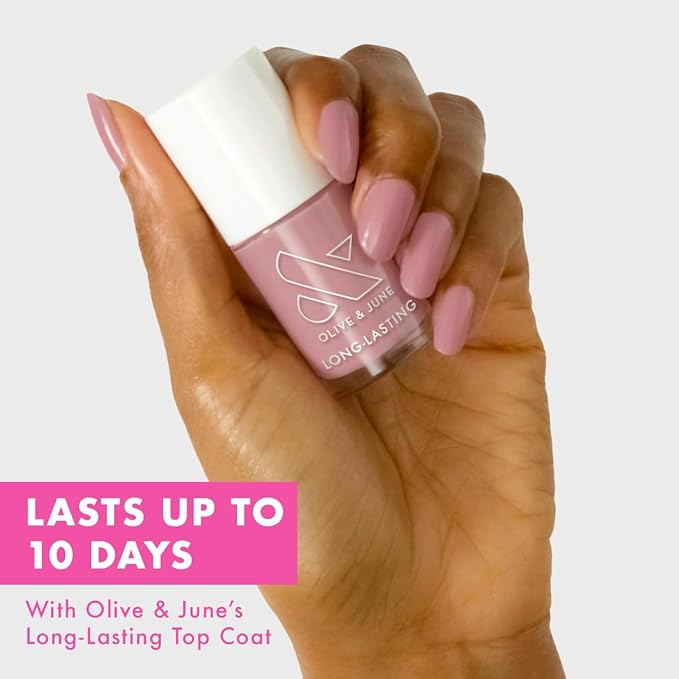 Olive & June Long Lasting Nail Polish | Valentine's Day | Plump Gel-Like Finish No Lamp Needed Lasts up to 10 days | Salon-Quality 15-Free, Vegan & Cruelty-Free Chip-Resistant | World Lit, Mauve