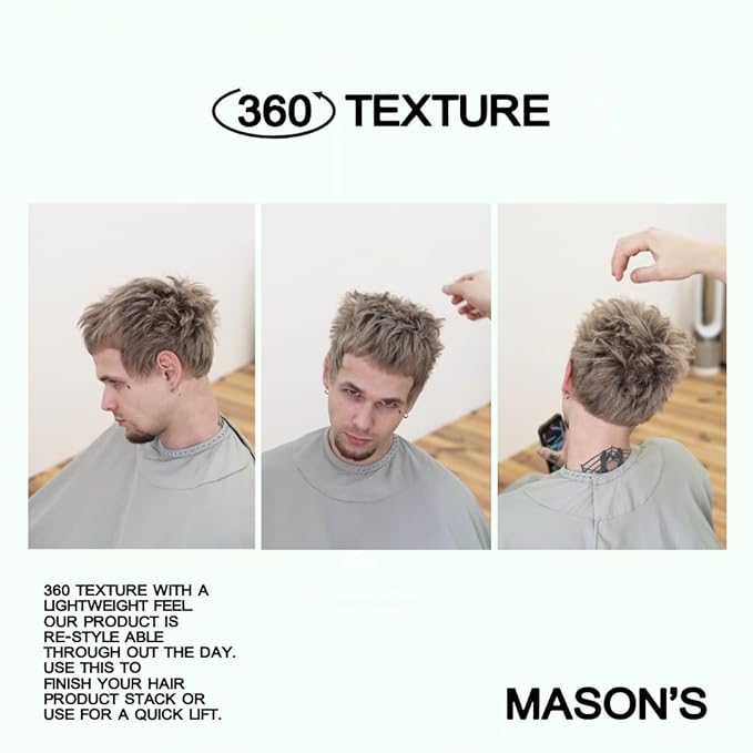Mason's Non-Sticky Lightweight Strong-Hold Texture Powder for Men, (Citrus Scent, Matte, Finish) 0.30 Oz / 8.75 Gr